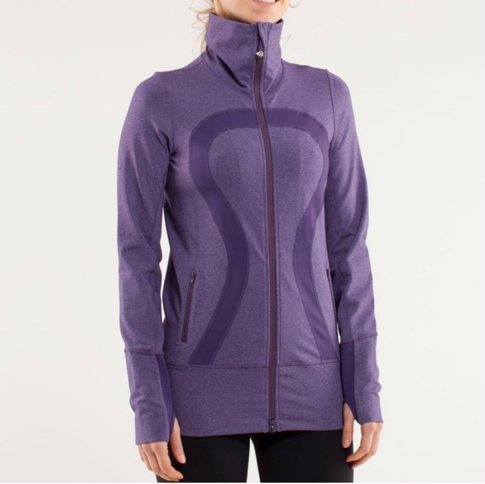 Lululemon purple instride sweater no tag zip up hoodie size 8 medium zip-up lulu